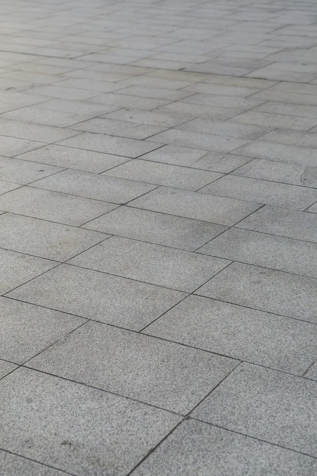 Close view of rectangular grey paving